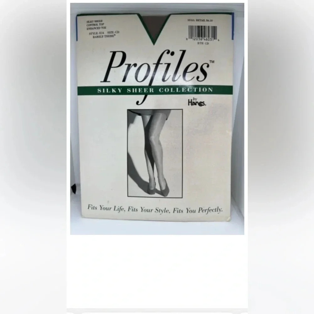 Hanes Profiles Silky Sheer Pantyhose Size CD Style E14 Barely There Control Top